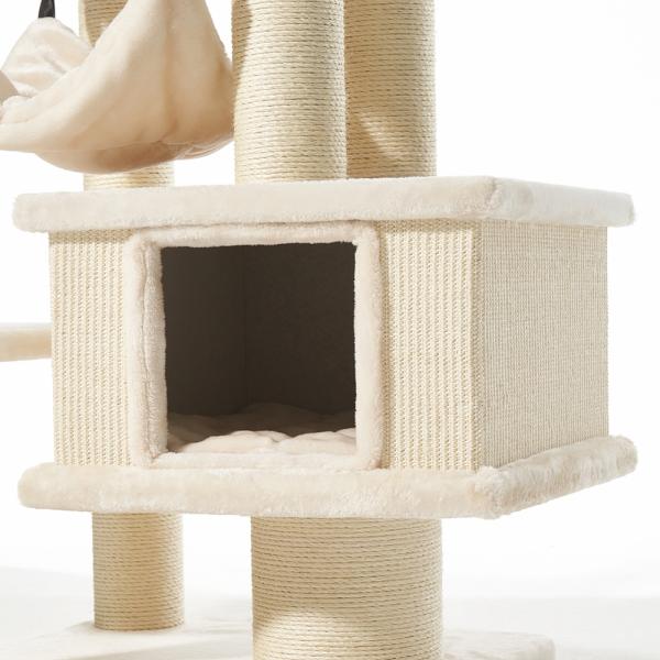 Katzen-Kratzbaum Elin [129 cm] von Nobby, cream - auch für große und schwere Katzen geeignet.